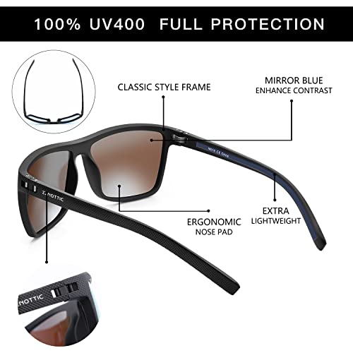 ZENOTTIC Polarized Sunglasses for Men Lightweight TR90 Frame UV400 Protection Square Sun Glasses - Image 4