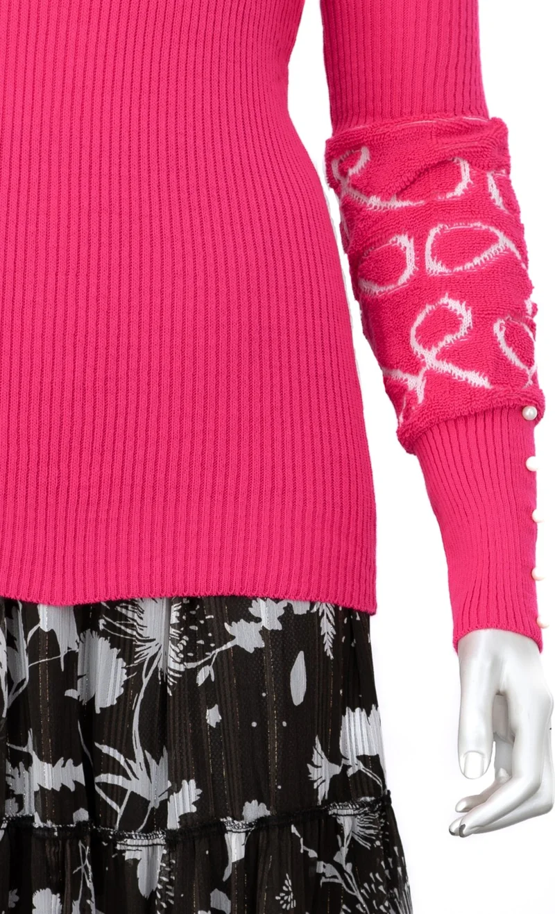 اوبلاند Women's Winter Stylish Beaded Full Turtleneck Long Sleeve Fitted Lycra Knitted Knitwear Bodysuit Sweater