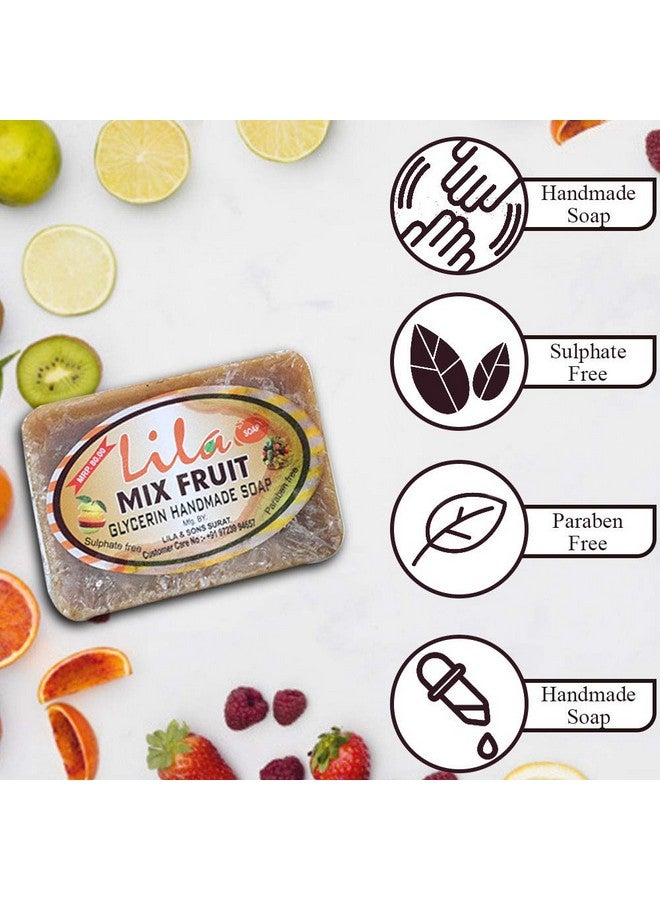 LS L&S Lila Handmade Mix Fruit Soap with Glycerine, Sulphate and Paraben and Dyes Free (Pack of 4, 100 Grams) - Image 5
