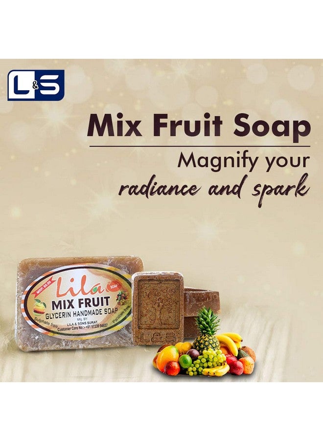 LS L&S Lila Handmade Mix Fruit Soap with Glycerine, Sulphate and Paraben and Dyes Free (Pack of 4, 100 Grams) - Image 2