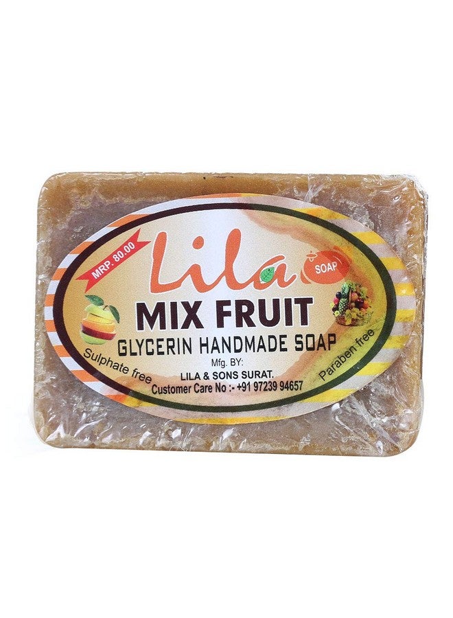 LS L&S Lila Handmade Mix Fruit Soap with Glycerine, Sulphate and Paraben and Dyes Free (Pack of 4, 100 Grams) - Image 3