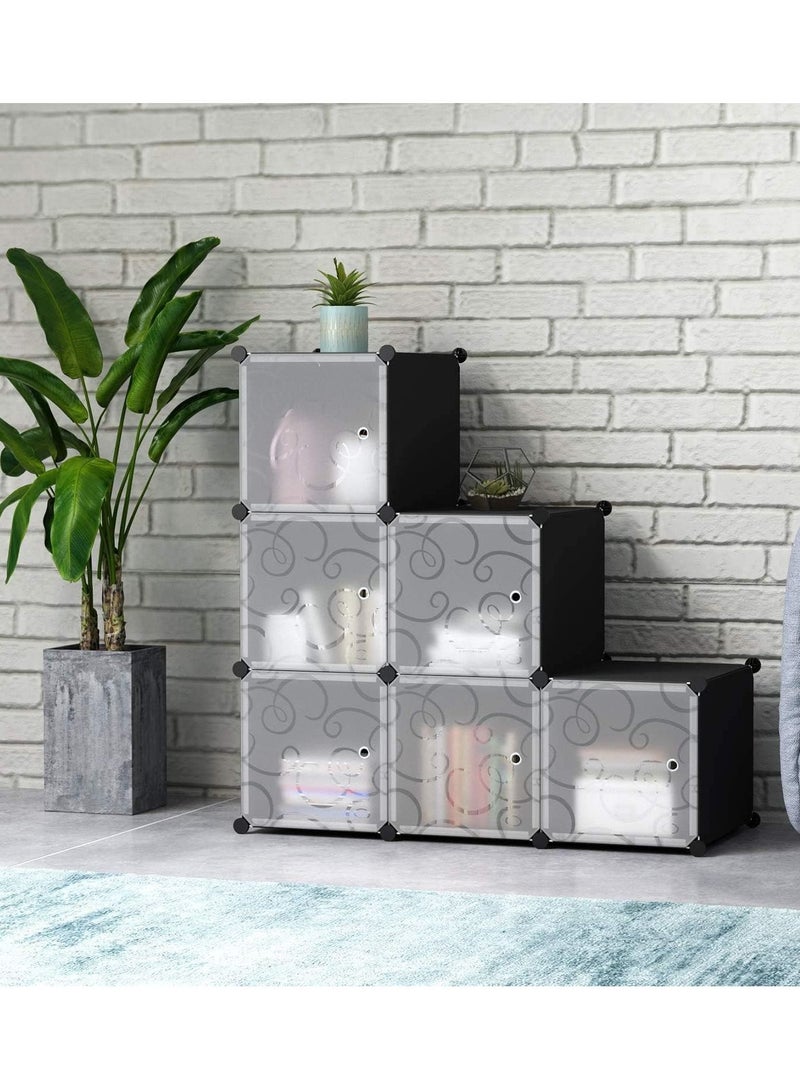 DubaiGallery 6 Cubes Diy Shoes Wardrobe Storage Shoe Rack Shoe Tower Storage Cabinet Shoe Organizer Storage Organizer Modular Shoe Cabinet  - Image 2