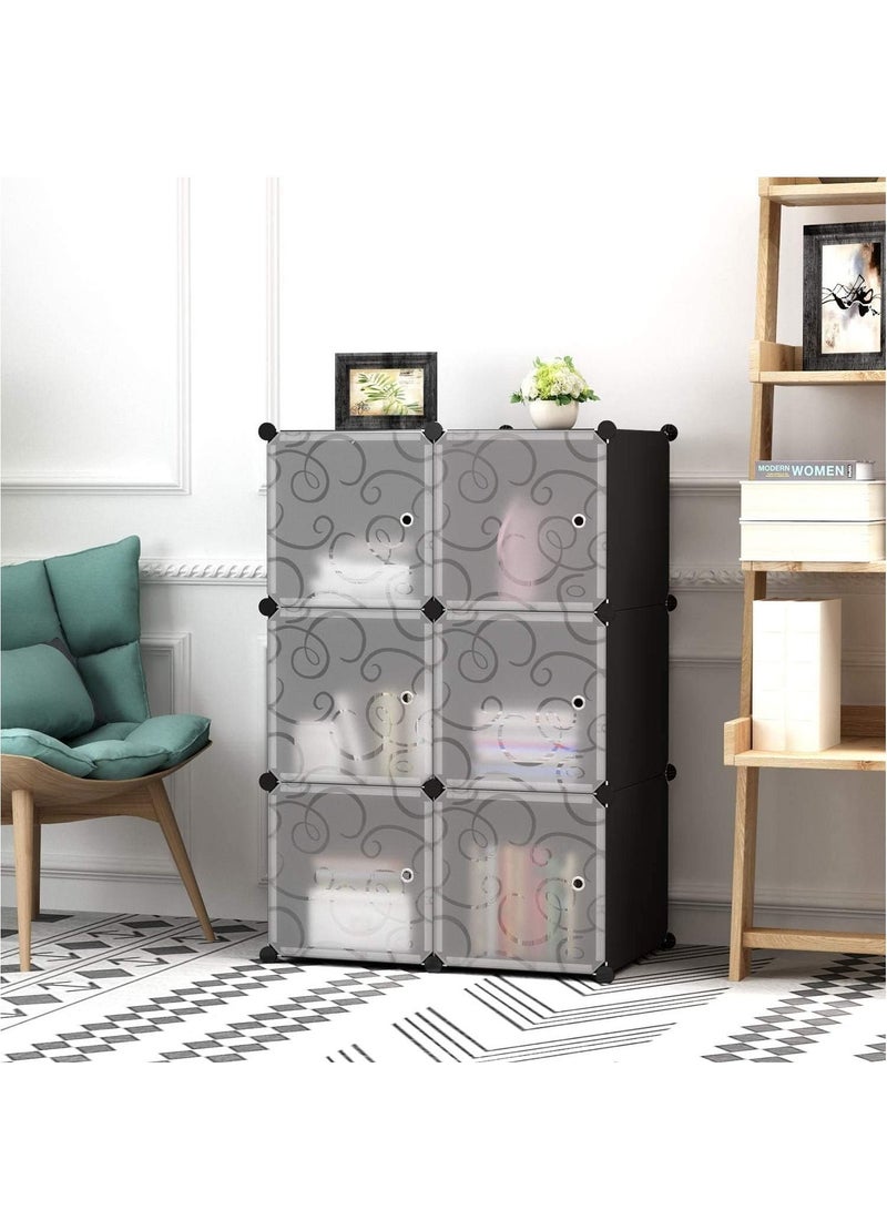 DubaiGallery 6 Cubes Diy Shoes Wardrobe Storage Shoe Rack Shoe Tower Storage Cabinet Shoe Organizer Storage Organizer Modular Shoe Cabinet  - Image 3