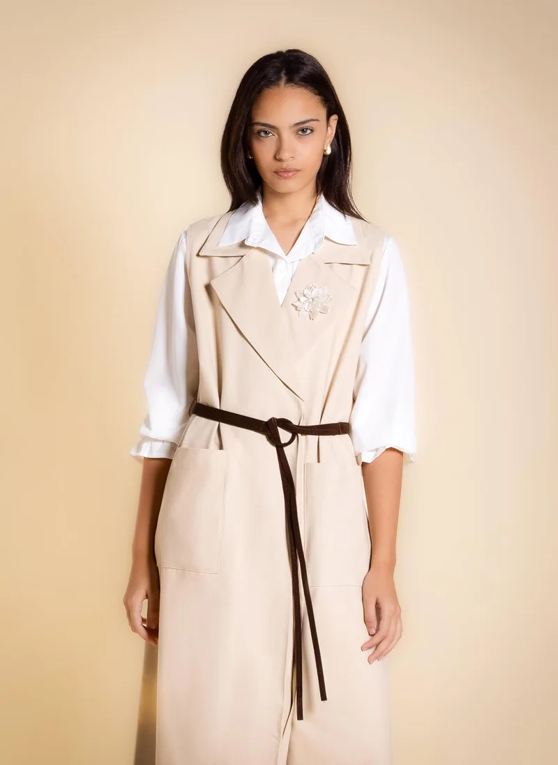 شايبس DETAILED MAXI DRESS WITH BELT