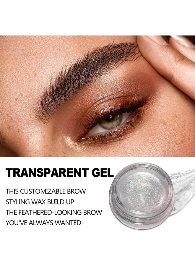 ساجيناو كريم تصفيف الحواجب المجسم - طويل الأمد ، جل حواجب شفاف مقاوم للماء وطويل الأمد ، تصفيف الحواجب وجل دهن الحواجب مع فرشاة - Image 2