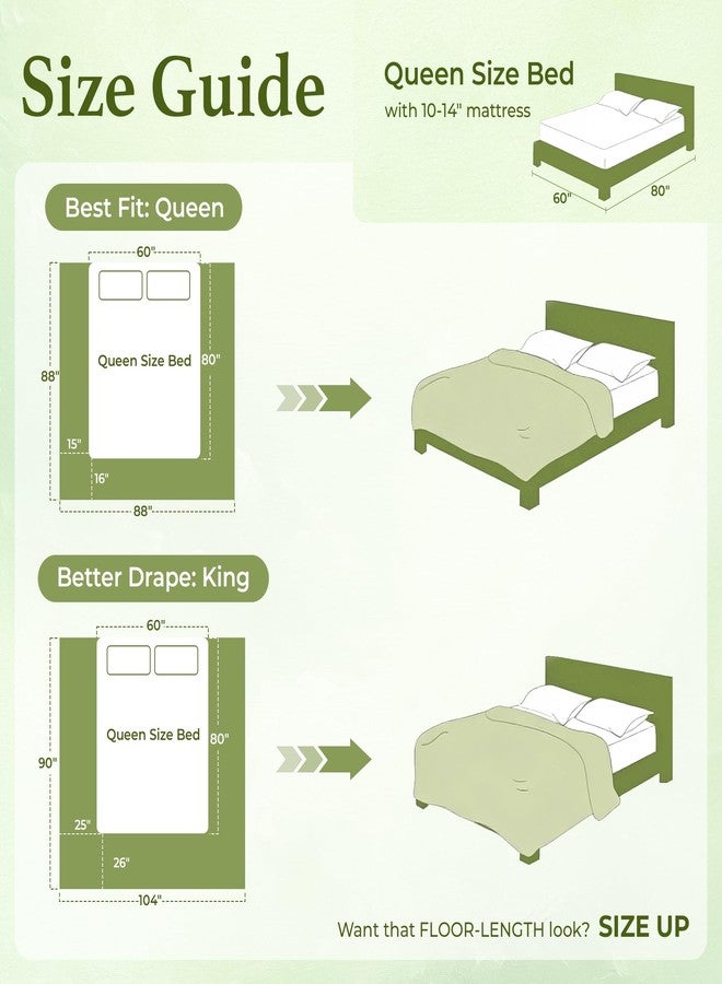 BDEUS 7 Pieces Comforter Set Queen Size, Reversible Oatmeal & Sage Green Bedding Set, Soft Brushed Microfiber Comforter with Flat Sheet, Fitted Sheet, Pillowcases & Shams, 88"X88" - Image 4