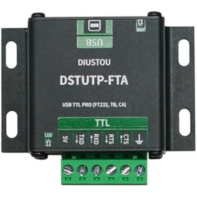 diustou USB TO TTL SERIAL MODULE FT232 CHIPSET ALUMINIUM ALLOY CASE INDUSTRIAL QUALITY INSULATION PROTECTION BIDIRECTIONAL CONVERSION TTL TO USB SERIAL CONVERTER - Image 1