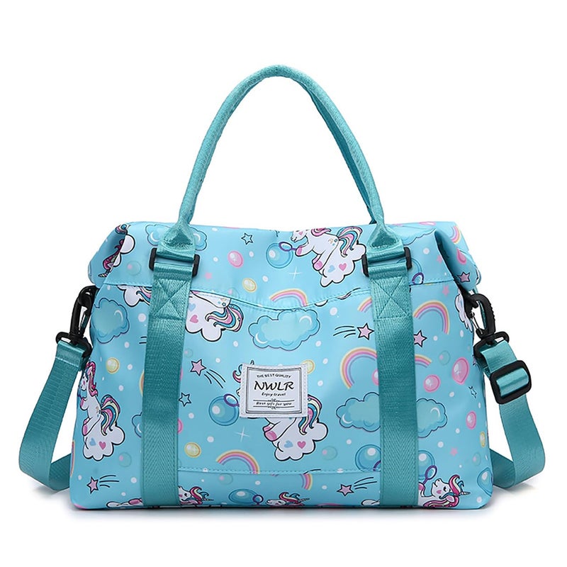 NWLR Travel Duffle Bag Weekender Overnight Bag Gym Tote with Dry and Wet Separated Pocket for Women Girls Shoulder Workout Duffel Bag Water Resistant BUnicorn - Image 2