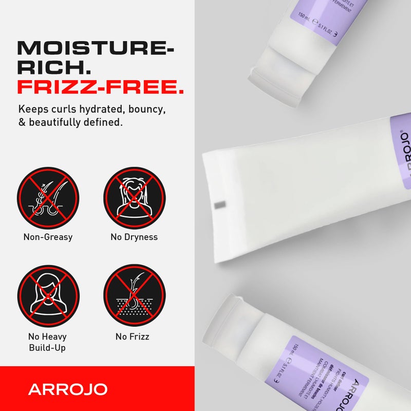 Arrojo Curl Defining Gel, 5.1 fl oz â€“ Moisture-Rich, Firm Hold Wavy & Curly Hair Gel - Paraben-Free & Sulfate Free & Cruelty-Free Frizz & Heat Damage Protection - Image 3