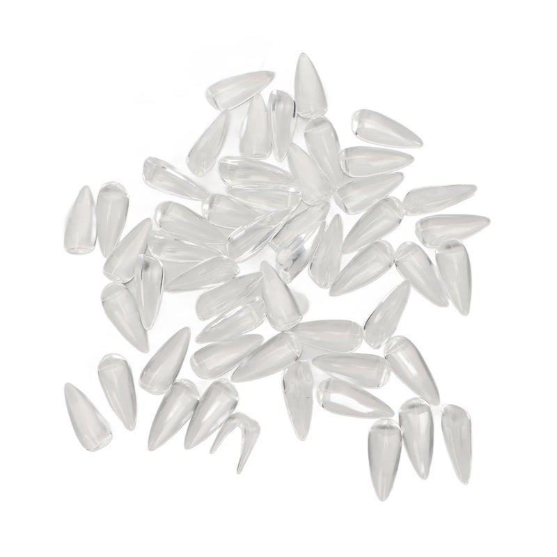 50Pcs Clear Glass Nail Polish Color Card Display Tips DIY Manicure Tool Accessories Pointed Almond Shape - Image 2