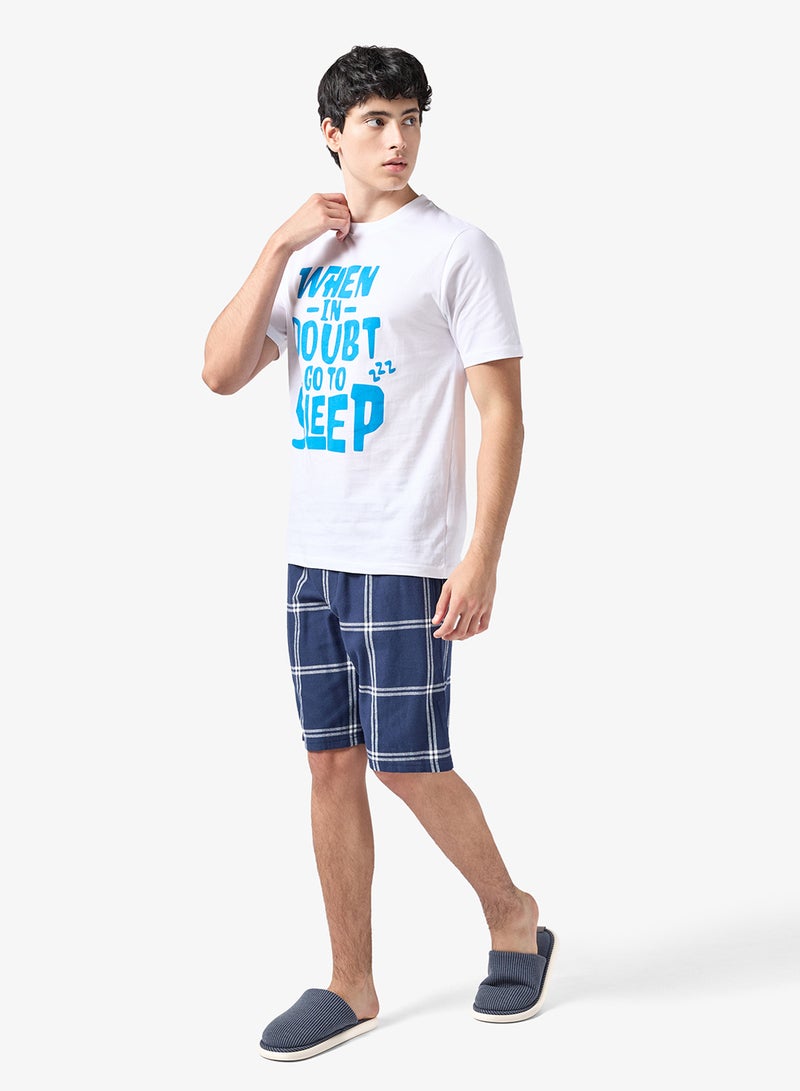 سفنتي فايف طقم بيجامة تي شيرت وشورت - Image 1