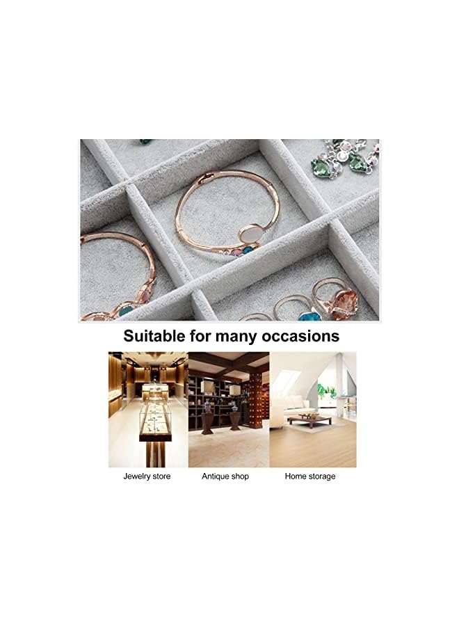 DAYONG صندوق منظم، صينية مجوهرات شفافة مكونة من 24 شبكة مع غطاء وقفل، صندوق تخزين لعرض المجوهرات للخاتم، والقرط، والقلادة، والسوار - Image 3