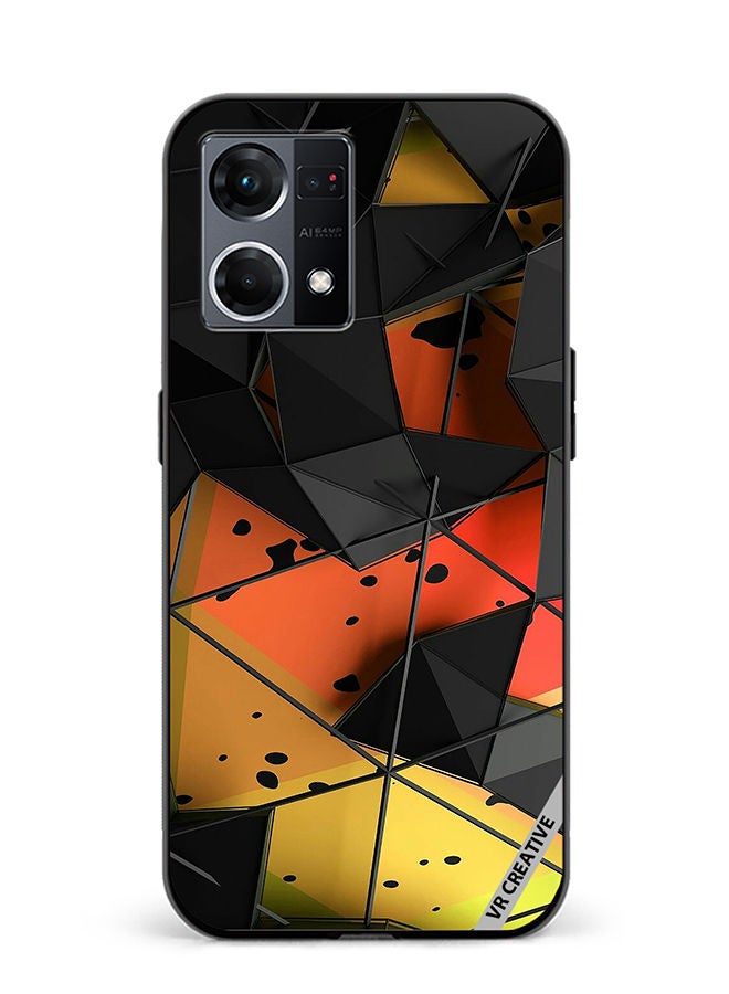 VR CREATIVE Protective Case Cover For Oppo Reno8 4G Abstract Design Multicolour - Image 1