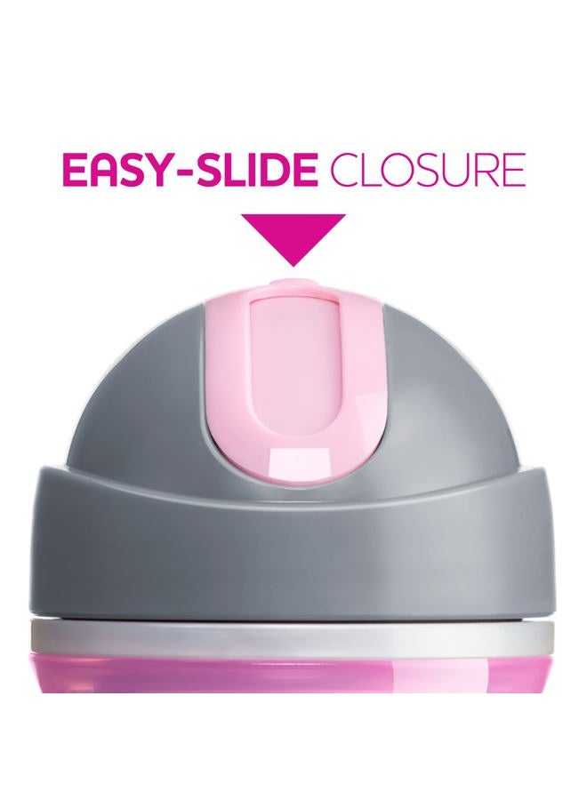 Chicco Flip-Top Straw Cup 9oz | Insulated Toddler Sippy Cup with Soft Silicone Straw | No-Spill Valve | Easy-Clean | BPA-Free | 2pk | For Ages 12+ Months | Dream Pink/Purple - Image 4