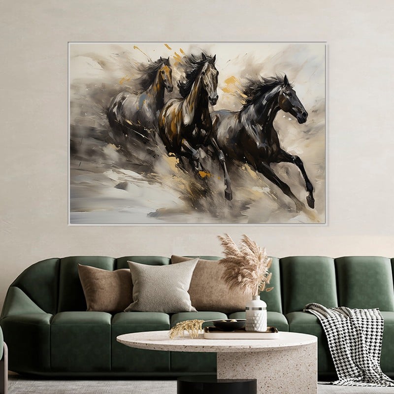 Marktna One canvas print of a horse design with a hollow frame, measuring (70×50) - Image 3