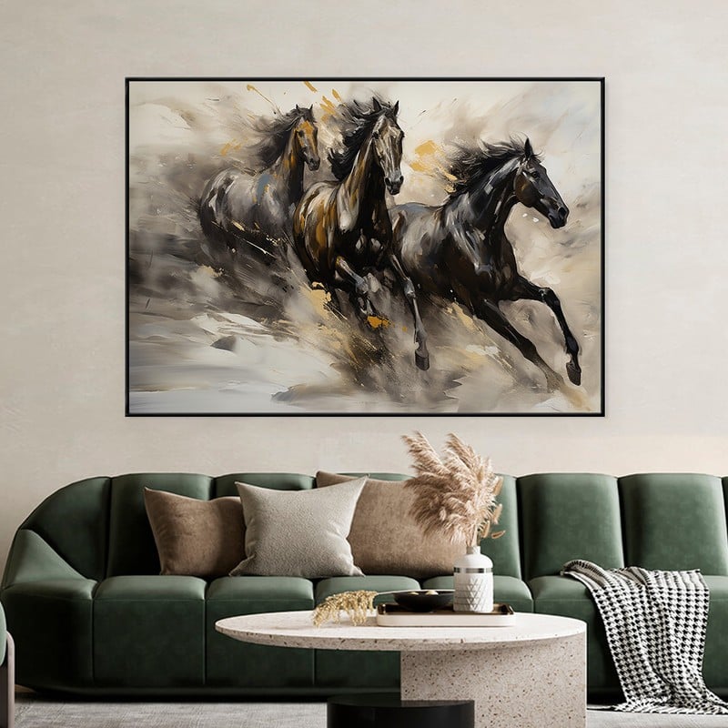 Marktna One canvas print of a horse design with a hollow frame, measuring (70×50) - Image 2