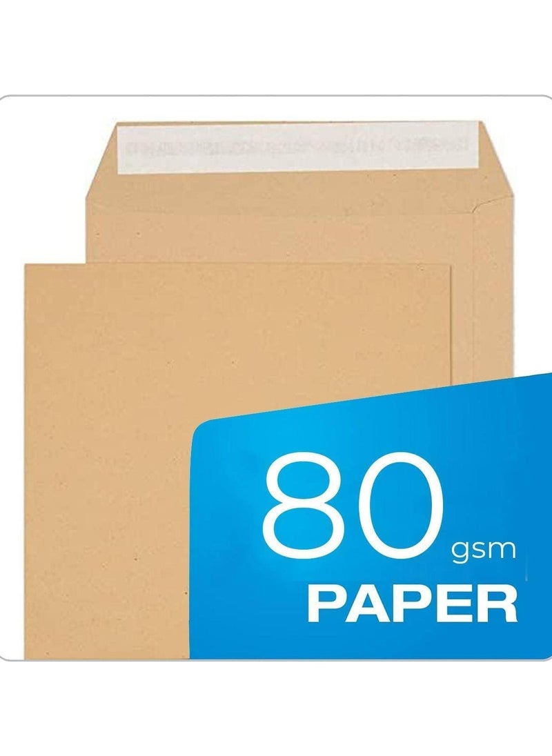 MARKQ - A5 Brown Envelopes, 254 x 176 mm Self Sealing Mailing Envelope for Posting mailing Home Office and Ecommerce, 80gsm, pack of 50 - Image 1