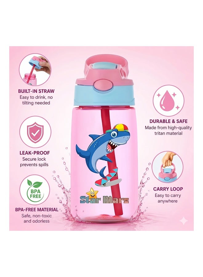 Starmarz Kids Sipper Water Bottle â Anti-Leak Cartoon Design for Girls â 480 ML â Purple - Image 5