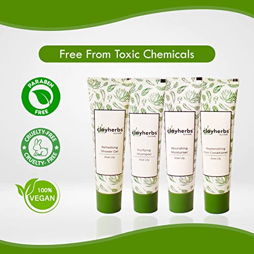 Clayherbs Pack-50 (22ml) Bulk Hotel Amenities | Toileties For Hospitality | Travel Size Mini Shampoo and Conditioner | Hotel Shampoo | Nourishing | Biodegradable Shampoo | Supplies for Guests | 22ml Tubes | 25pc Shampoo/ 25pc Conditioner - Image 5