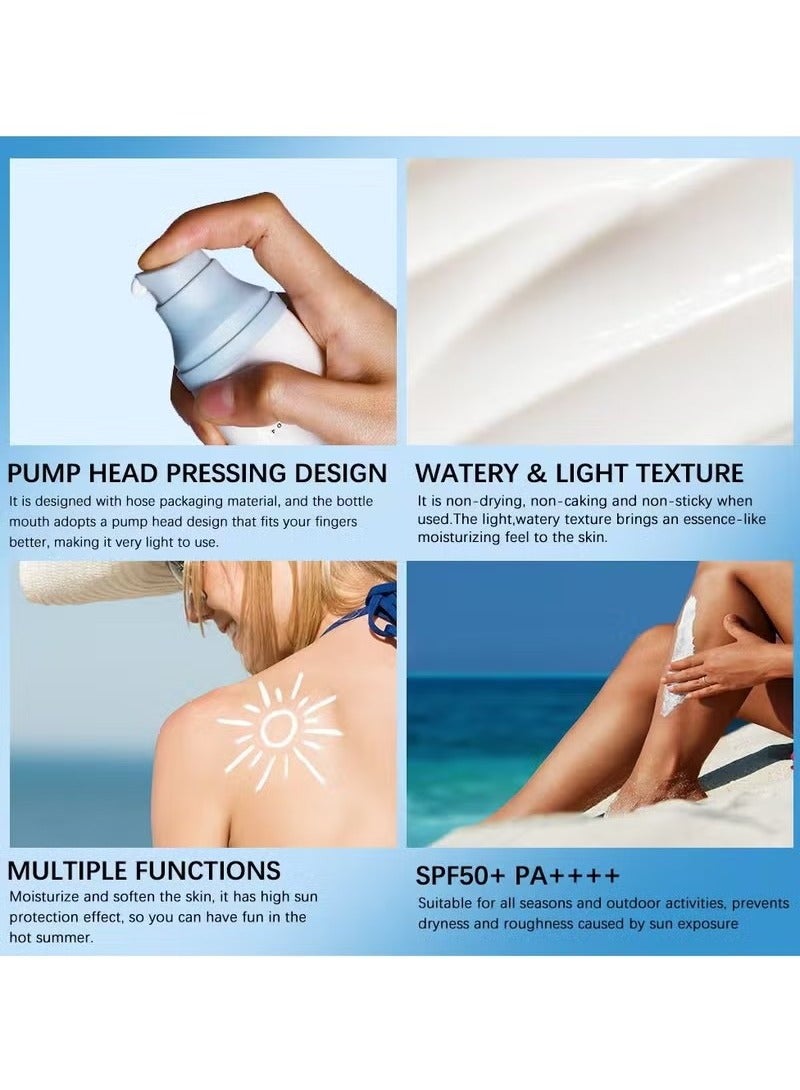 lakerain Sunscreen SPF 50, Hyalu Cica Water-Fit Sun Serum, Face Sun Screen Long-Lasting Protection, Cen-tella Madagascar Sunscreen, NO White Cast - Dry Oily Skincare (Blue 1) - Image 4