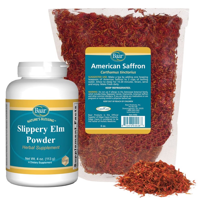 baar American Saffron Tea and Slippery Elm Bark Powder Kit
