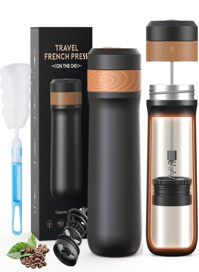 Sesama Classic Portable French Press Coffee Mug 12 oz with Carry Loop, Stainless Steel French Press Coffee Maker, BPA Great for Camping and Travel - Image 1
