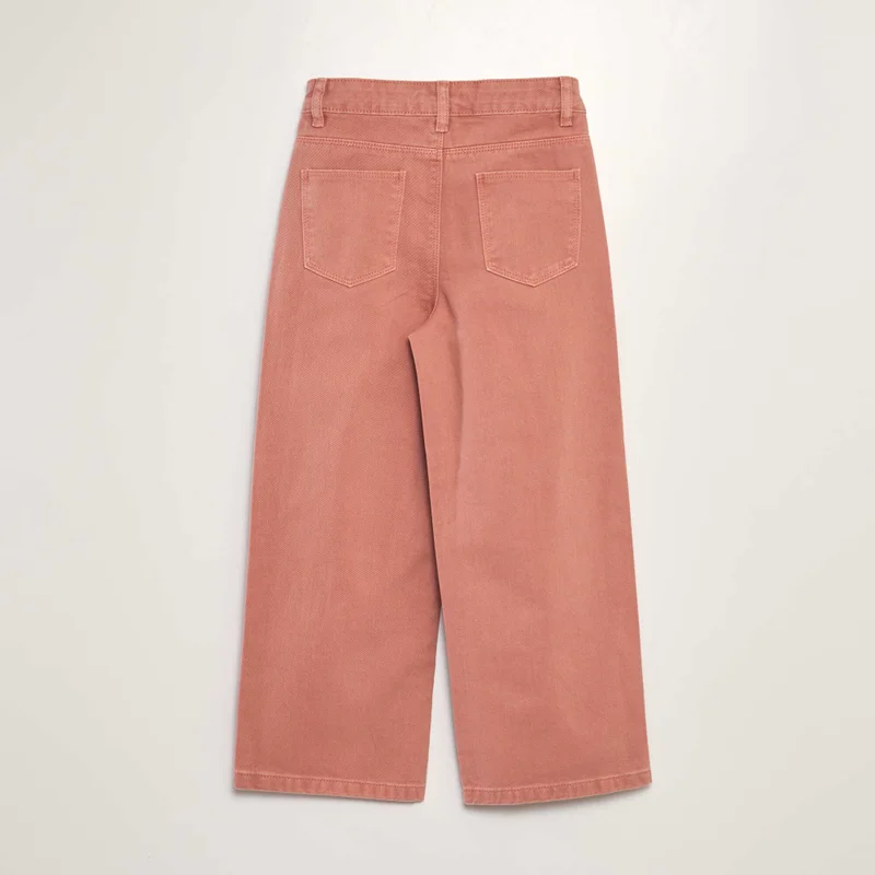 Kiabi High-Rise Wide-Leg Jeans Pink