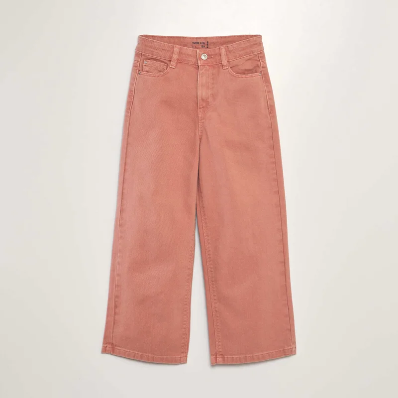 Kiabi High-Rise Wide-Leg Jeans Pink