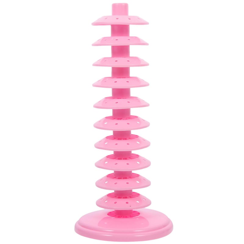 Pink Plastic Cake Pops Display Stand Tower Holder For Wedding Birthday Party Buffet - Image 2