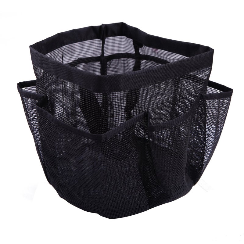 إتش دي إي HDE Shower Caddy Mesh Bag College Dorm Bathroom Carry Tote Hanging Organizer (Black) - Image 3
