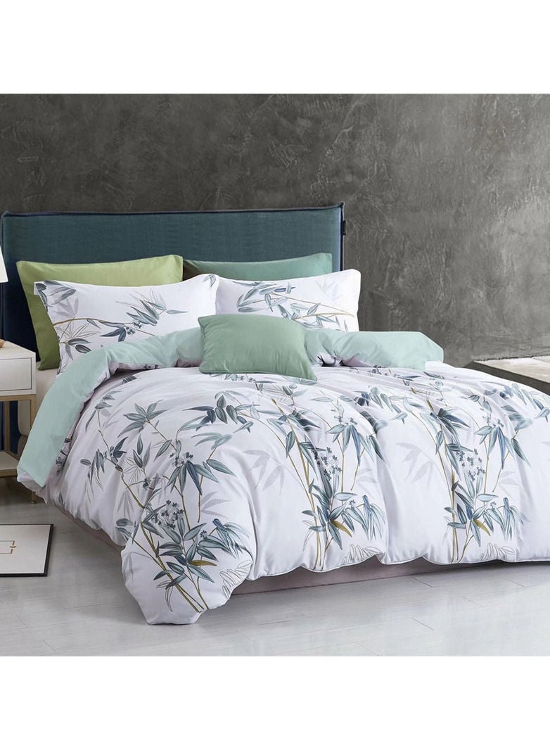 Queen Size 6 Piece Ultra Soft Microfiber Abstract Design Bedding Set Includes 1x Duvet Cover, 180x230cm 1x Flat Bedsheet 160x200+30cm, 4x Pillow Cover 50x75cm Multicolor