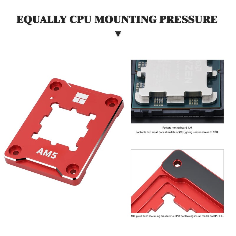 Thermalright ASF-RED AM5 CPU Holder, Corrective Anti-Bending Fixing Frame, AM5 Full-fit Fixed Non-Marking Mounter, AM5 Anti-Bending Contact Frame, CPU Cooler Standard - Image 5