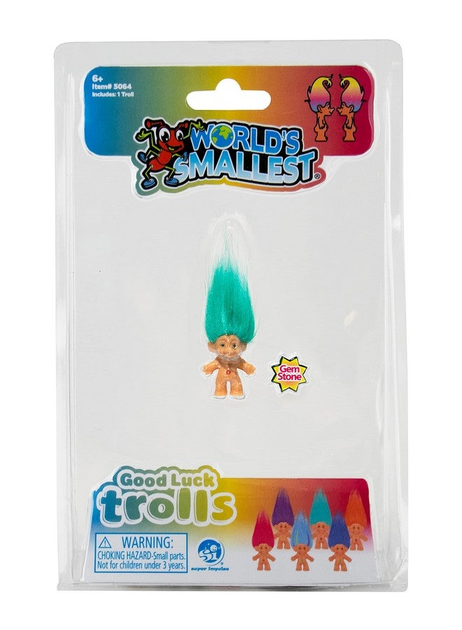 Worlds Smallest World'S Smallest Good Luck Trolls. Mini 1 Inch Tall Toy Action Figure With An Extra 1.5 Inches Of Hair! Six Adorable Good Luck Trolls To Collect! Each Sold Seperately, Style Selected At Random - Image 4