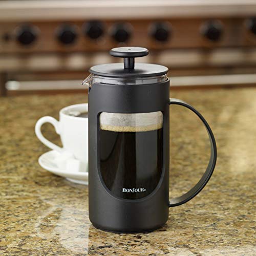 BonJour Coffee Unbreakable Plastic French Press, 12.7-Ounce, Ami-Matin, Black - Image 2