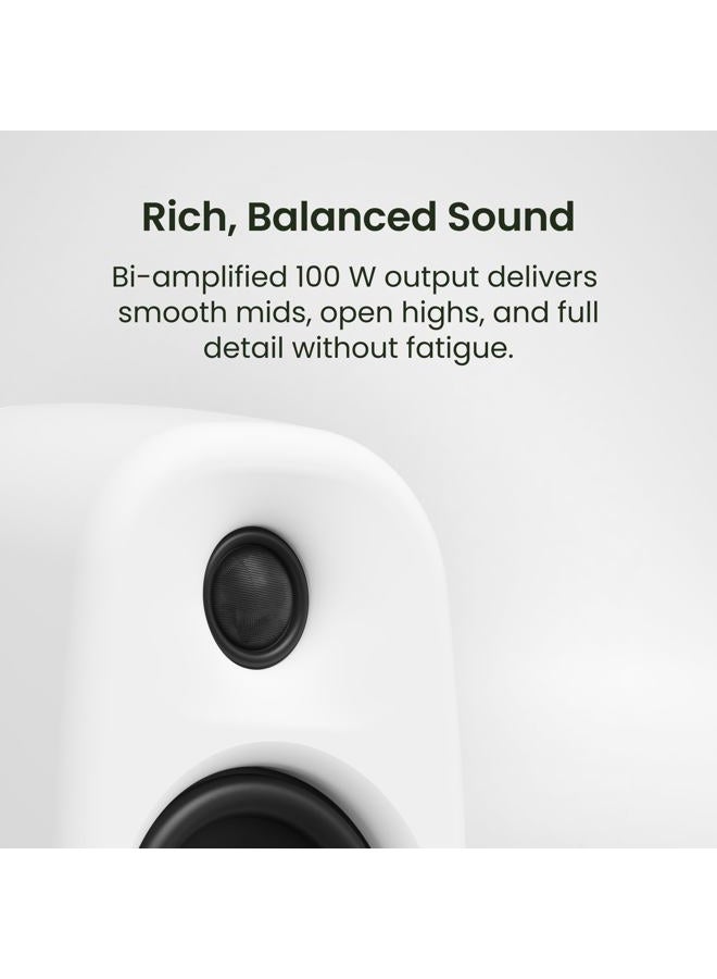 Kanto UKI 100 W Active Desktop Computer Speakers with Bluetooth and USB-C | Intelligent Sub Integration | Headphone Out | Pair | Onyx - Image 5