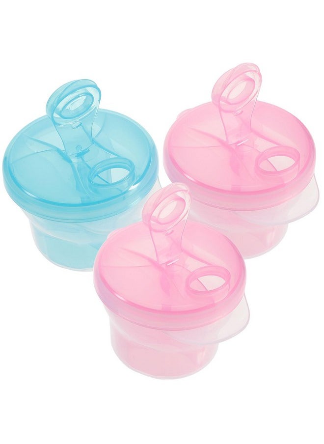 Healifty 3Pcs Box Snack Storage Container Milk Storage Container Portable Formula Dispenser Formula Holder Baby Formula Dispenser Formula Mixing Bottle Baby Holder Food Divider To Rotate  - Image 1