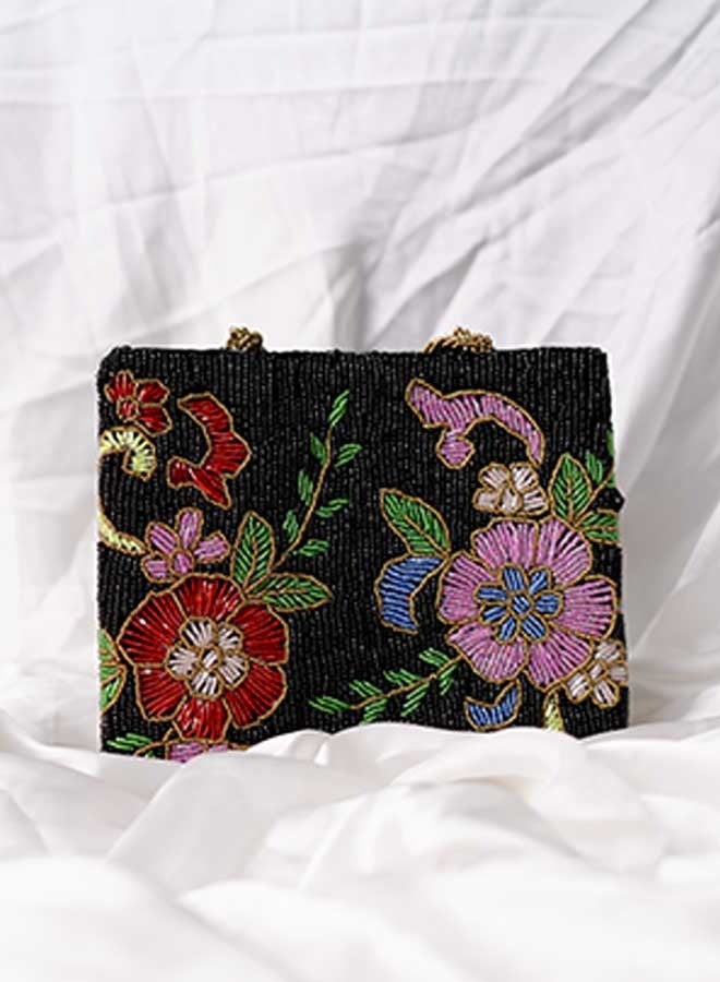 Kanydaro Floral Beaded Embellishments Handbag & Braided Strap - Image 3
