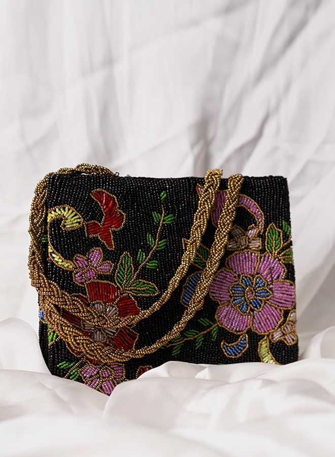 Kanydaro Floral Beaded Embellishments Handbag & Braided Strap - Image 2