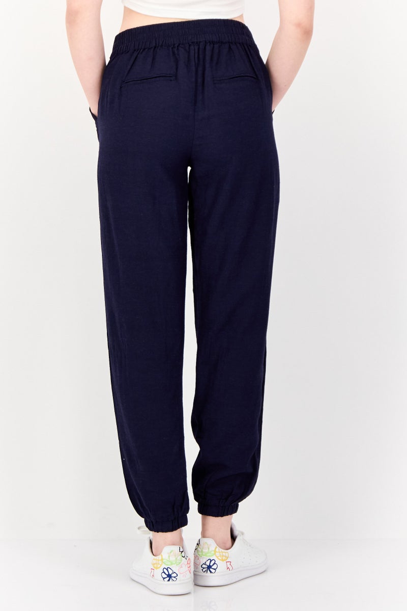 ONLY Women Regular Fit Solid Jogger Pant, Dark Navy - Image 2