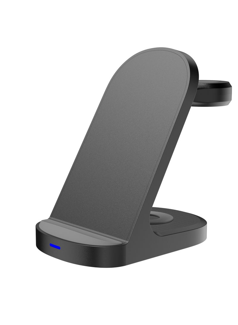 3 in 1 Wireless Charger iPhone Charging Station - Phone Charger Stand for Multiple Devices, Wireless Charging Station for iPhone 16/15/14/13/12/11/X, Apple Watches & for Airpods 4/3/2/Pro, Samsung/Huawei/Xiaomi（Black）  - Image 4