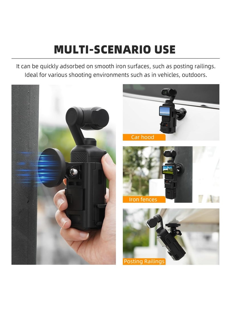 CMGTYYD Pocket 3 Magnetic Mount, Magnet Bracket Expansion Adapter Holder with Cold Shoe on Car, Railings, Refrigerators for DJI Osmo Pocket 3 Creator Combo Handle Accessories  - Image 2
