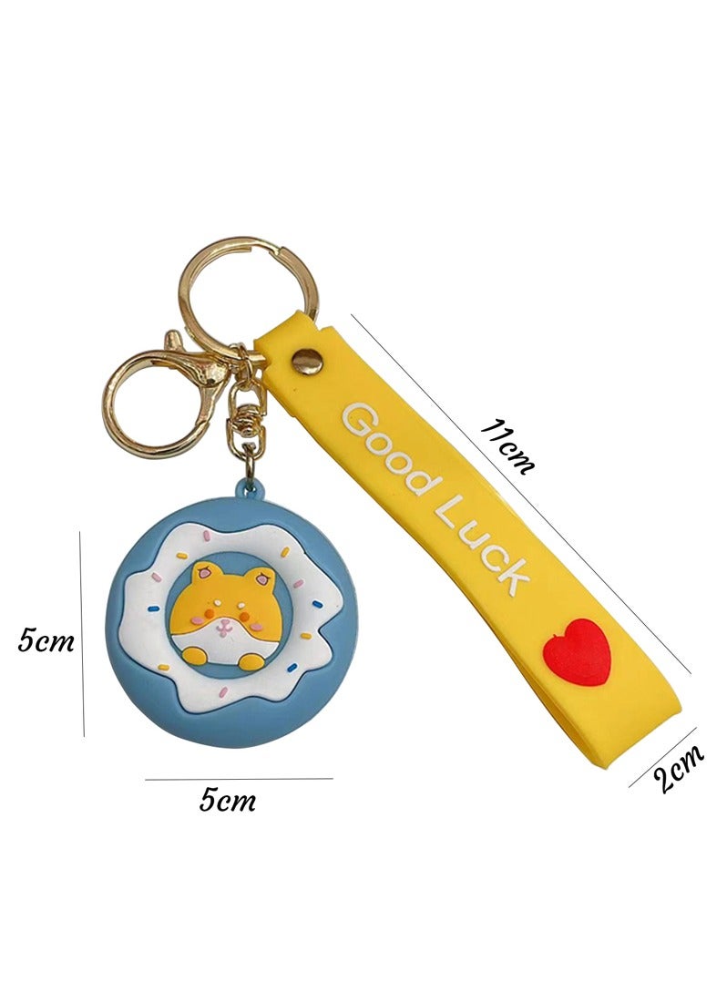 Brain Giggles BrainGiggles Kawaii Key Chains For Girls Cute Donut Design Silicone Key Holder for Bag Jewelry Car Keyring Christmas Birthday Gift - Image 2