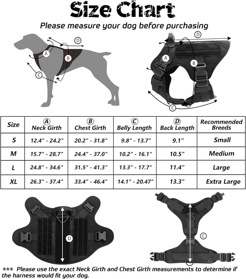 WapaW Dog Harness No-Pull Pet Harness Adjustable Outdoor Pet Vest 3M Reflective Oxford Material Vest for Dogs Easy Control for Small Medium Large Dogs (Tactical Black, Small (Harness + Leash)) - Image 2