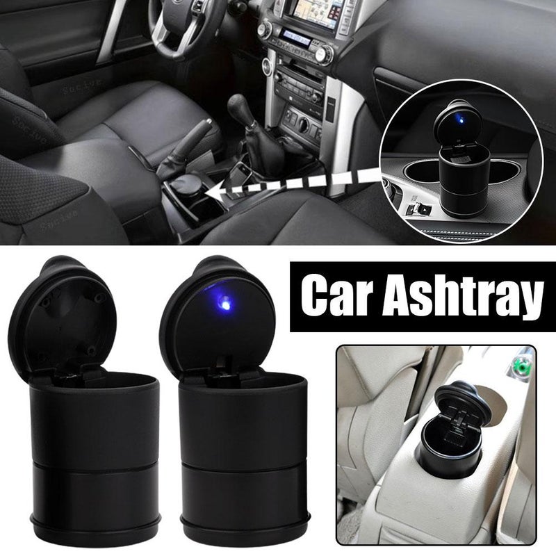 Car Ashtray, Car Ashtray with LED Light, Creative Night Light, High Temperature Resistant, Universal Ashtray with Lid - Image 3