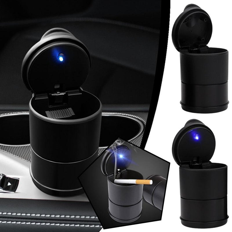 Car Ashtray, Car Ashtray with LED Light, Creative Night Light, High Temperature Resistant, Universal Ashtray with Lid - Image 2