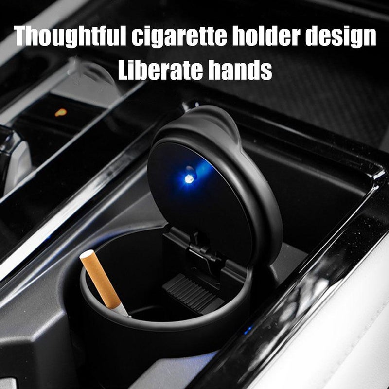 Car Ashtray, Car Ashtray with LED Light, Creative Night Light, High Temperature Resistant, Universal Ashtray with Lid - Image 5