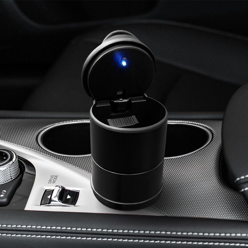 Car Ashtray, Car Ashtray with LED Light, Creative Night Light, High Temperature Resistant, Universal Ashtray with Lid - Image 4