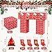 ForraFun 13 Pcs Christmas Cardboard Fireplace Decor Boxes Set 3D Artificial Red Brick Cardboard Fireplace Fake Campfire Christmas Stocking Card Backdrop Photo Prop Stand up for Xmas Party Background - Image 4