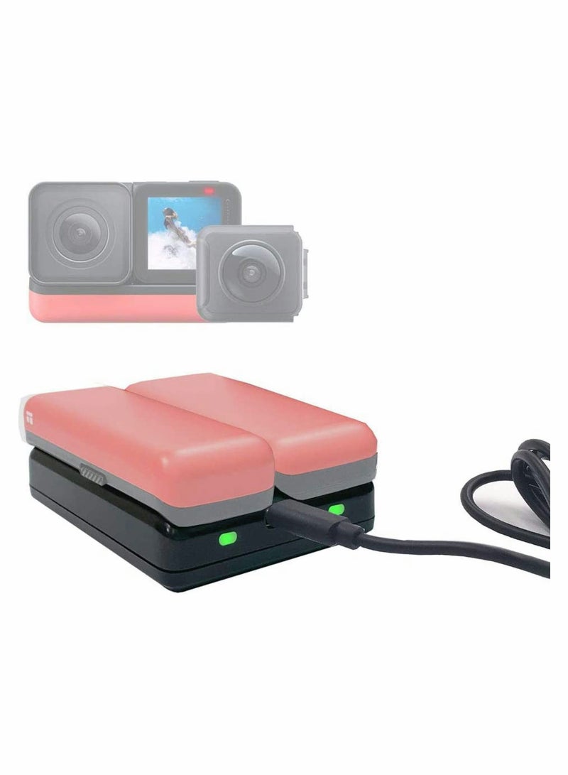 Dual Fast Charger & Battery Kit for Insta360 One R - 4K Camera Power Solution, Quick Charge & Reliable Performance - Image 1