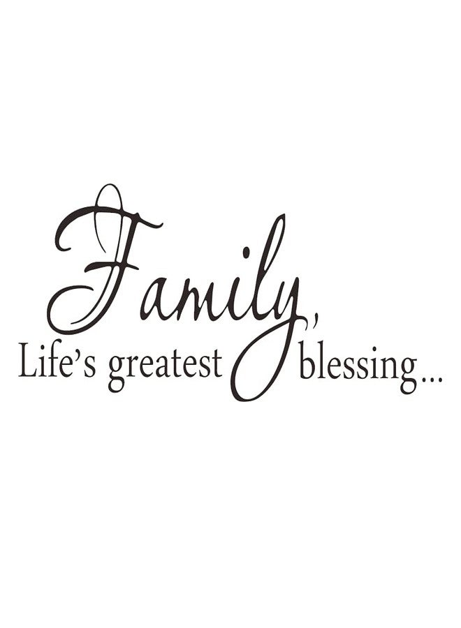 SNOMEL Family Life's Greatest Blessing Vinyl Wall Decal, Removable Stickers for Home Art Decor, Inspirational Quote Saying for Living Room, Bedroom, 22 x 8.3 - Image 1